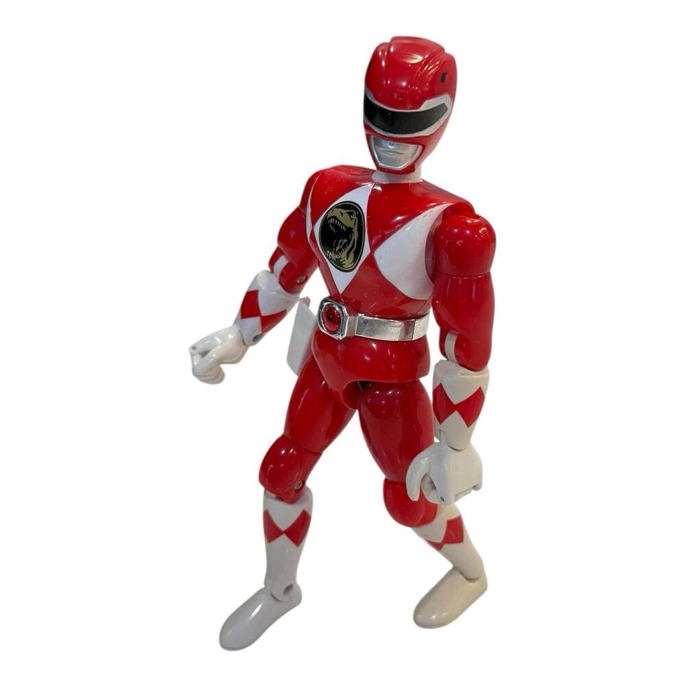 VTG 1994 Red Mighty Morphin' Power Ranger Kicking 8” Action Figure Bandai - Picture 6 of 9